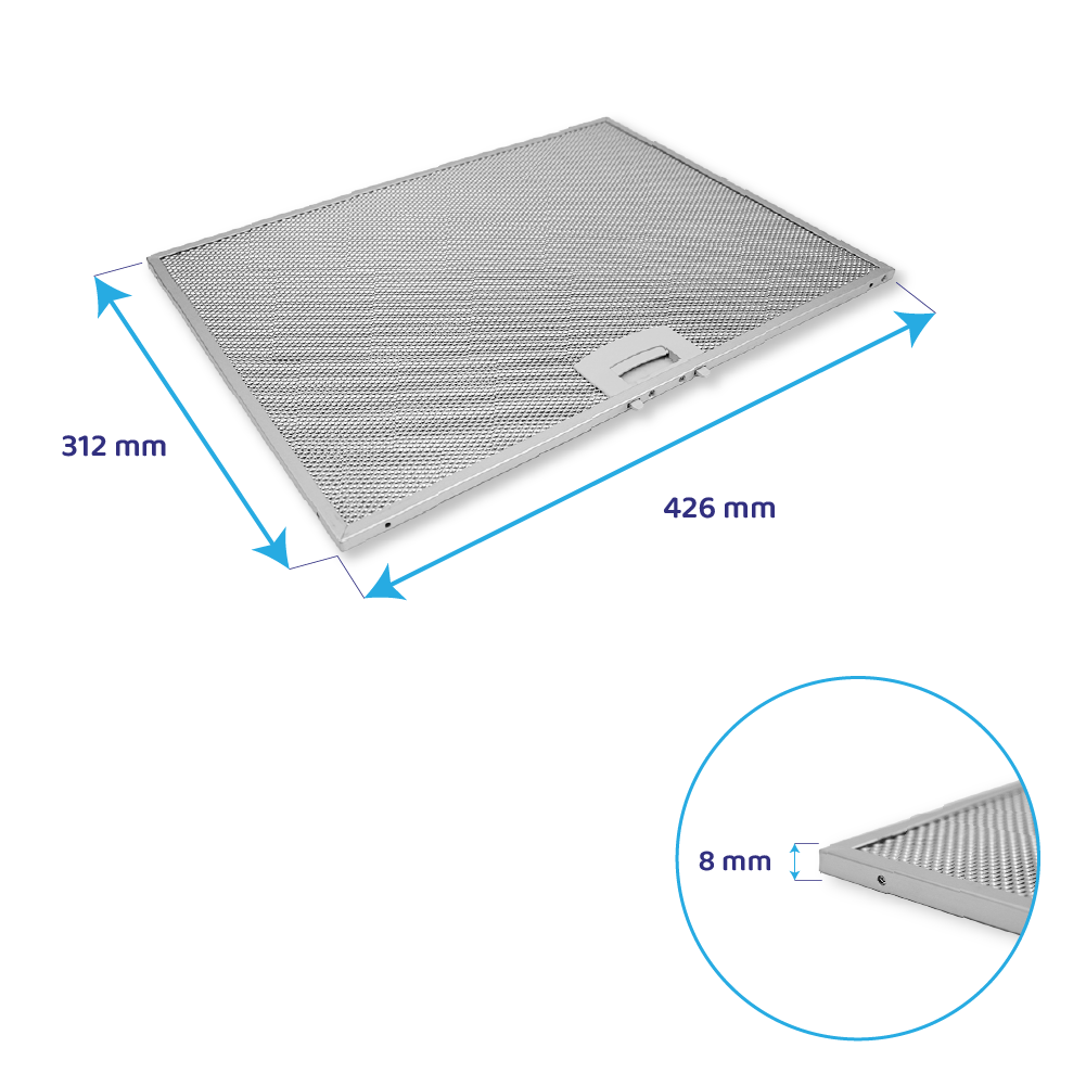 Filtro metálico Siemens 312x426x8 mm 671276 / 00671276