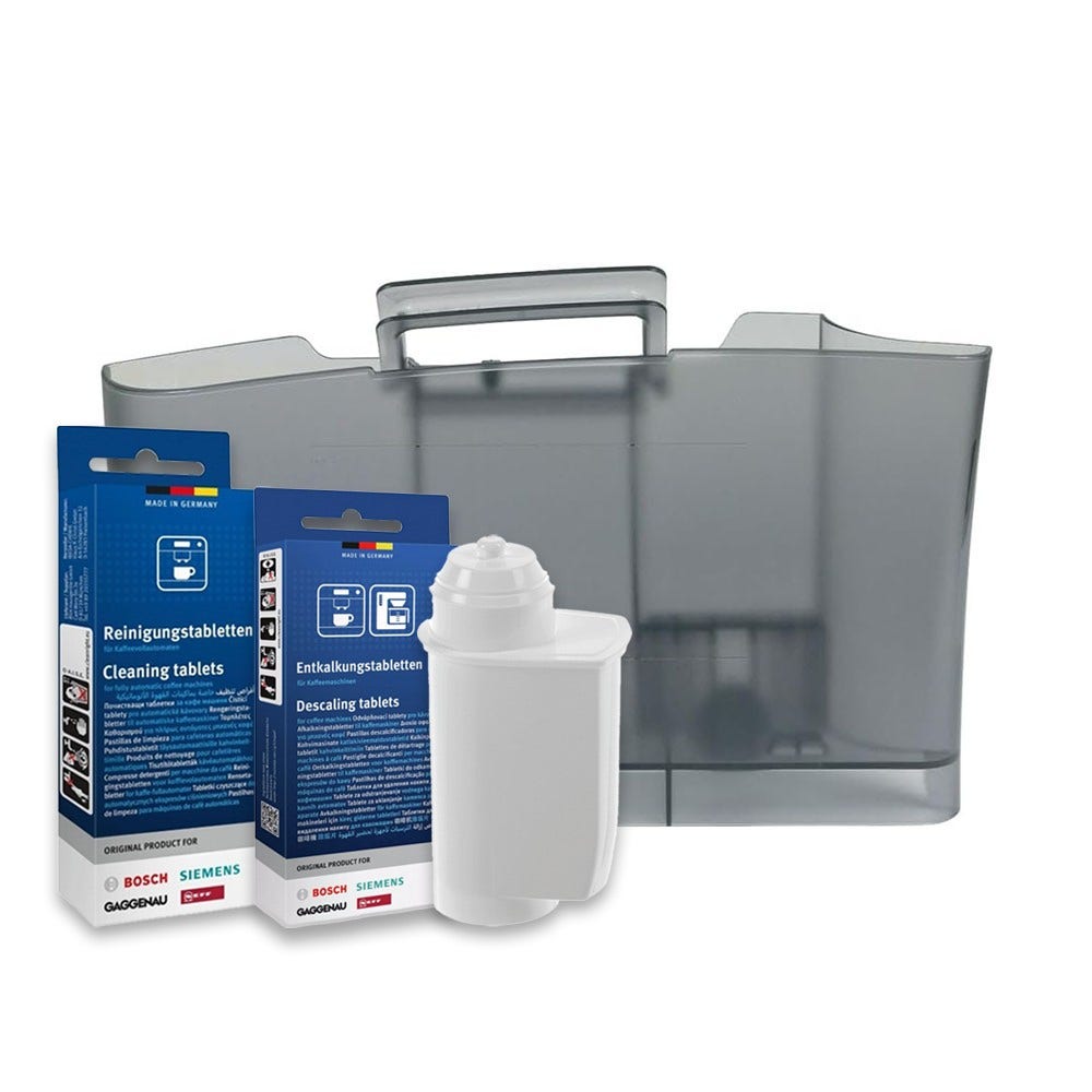 Bosch Kit de Manutenção Máquina de Café Reservatório de Água + Cartucho de filtro + Descalcificador + Limpeza