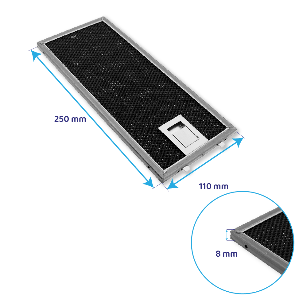 Filtro metálico Bosch 250x110x8mm 11018650