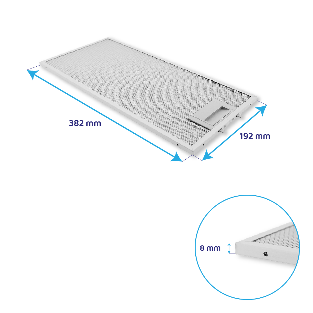 Filtro metálico Bosch 382x192x8 mm 11022472
