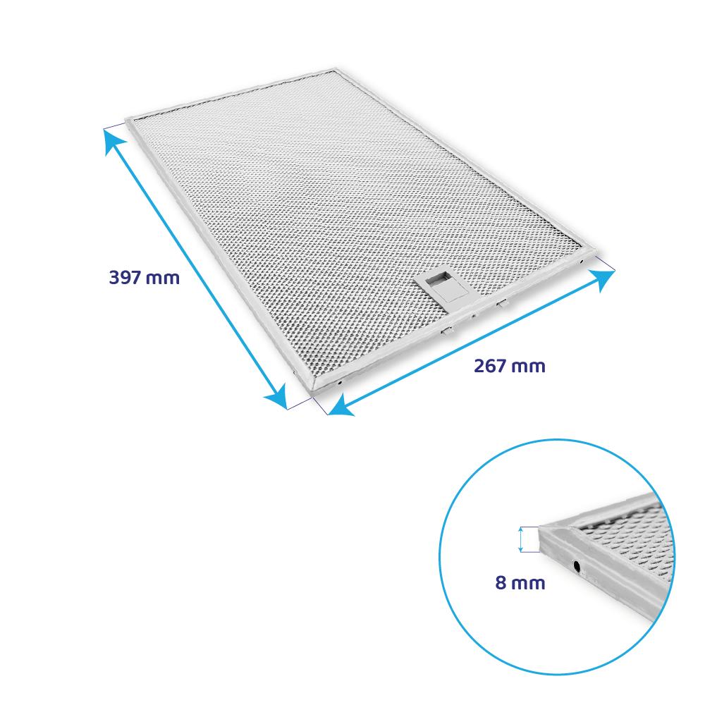 Filtro metálico Balay 397x267mm 3BC897GX/01 / 3BC864MM/01