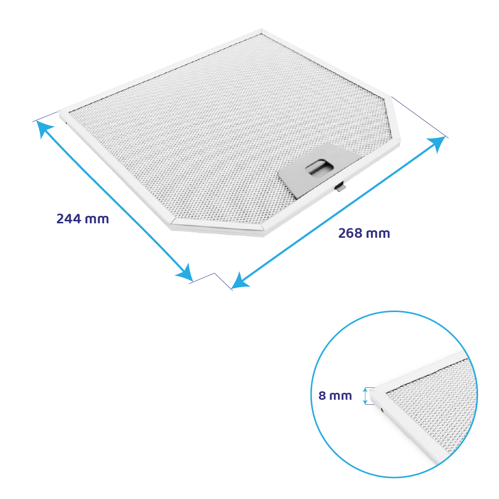Filtro metálico Franke 268x244x8mm 1330017598