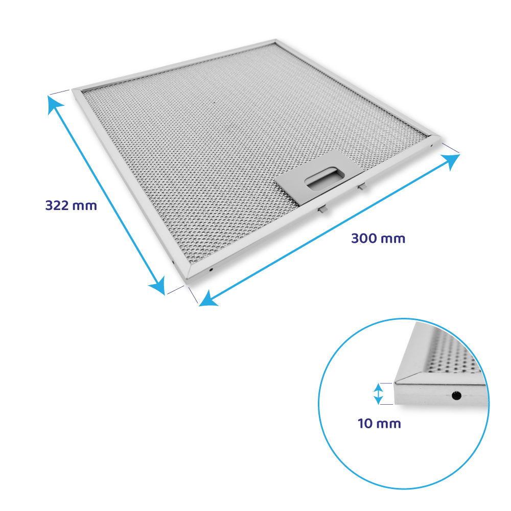 Filtro metálico Gorenje 322x310x10mm 184756