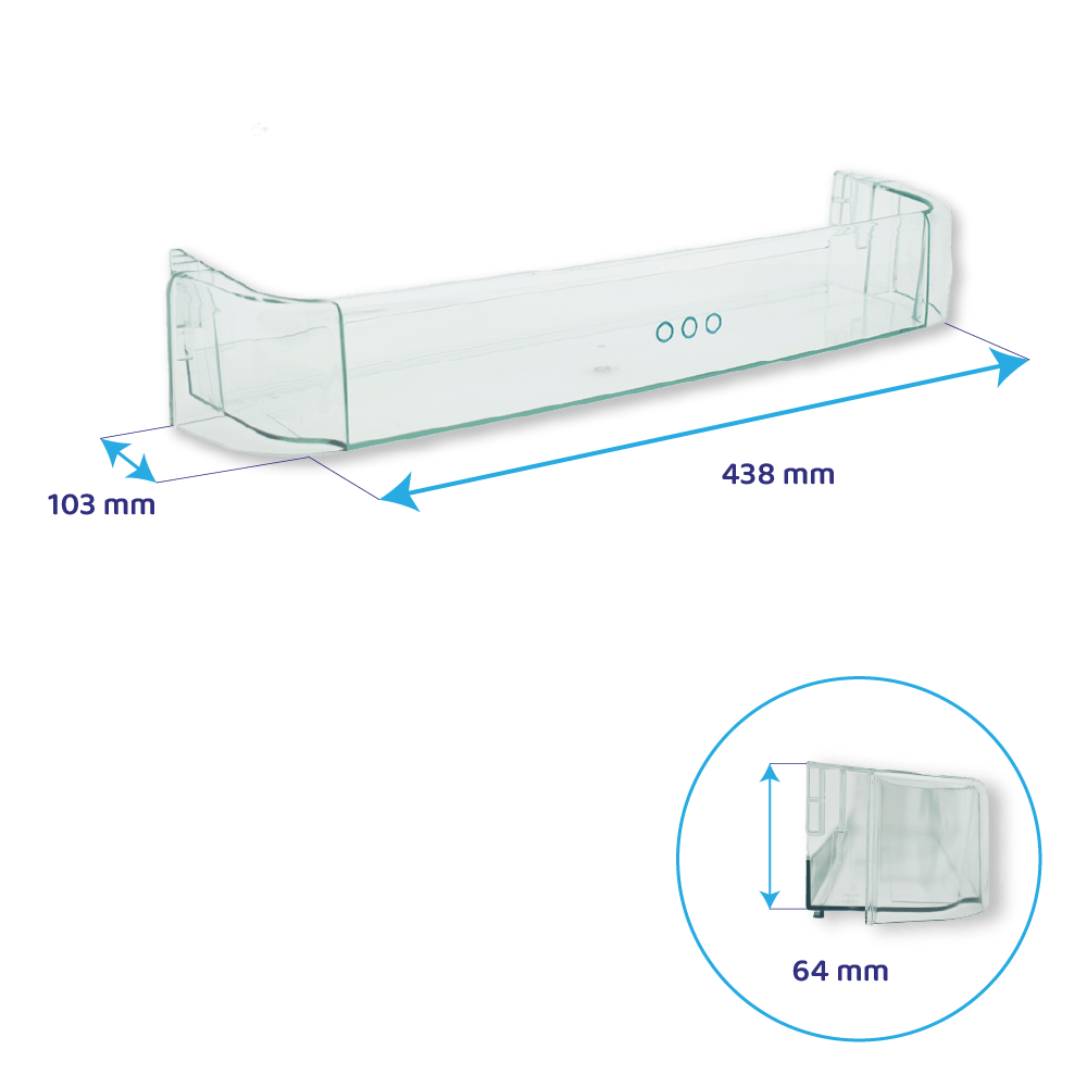 Prateleira para garrafas do frigorífico Electrolux 438x103mm / 2246121145