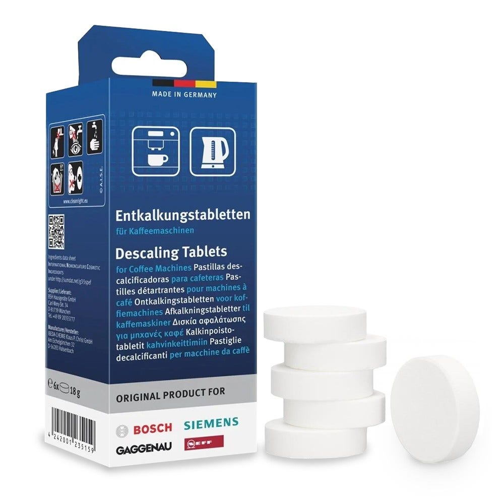 Kit de limpeza e manutenção anual para máquinas de café Neff, pastilhas descalcificantes + pastilhas de limpeza