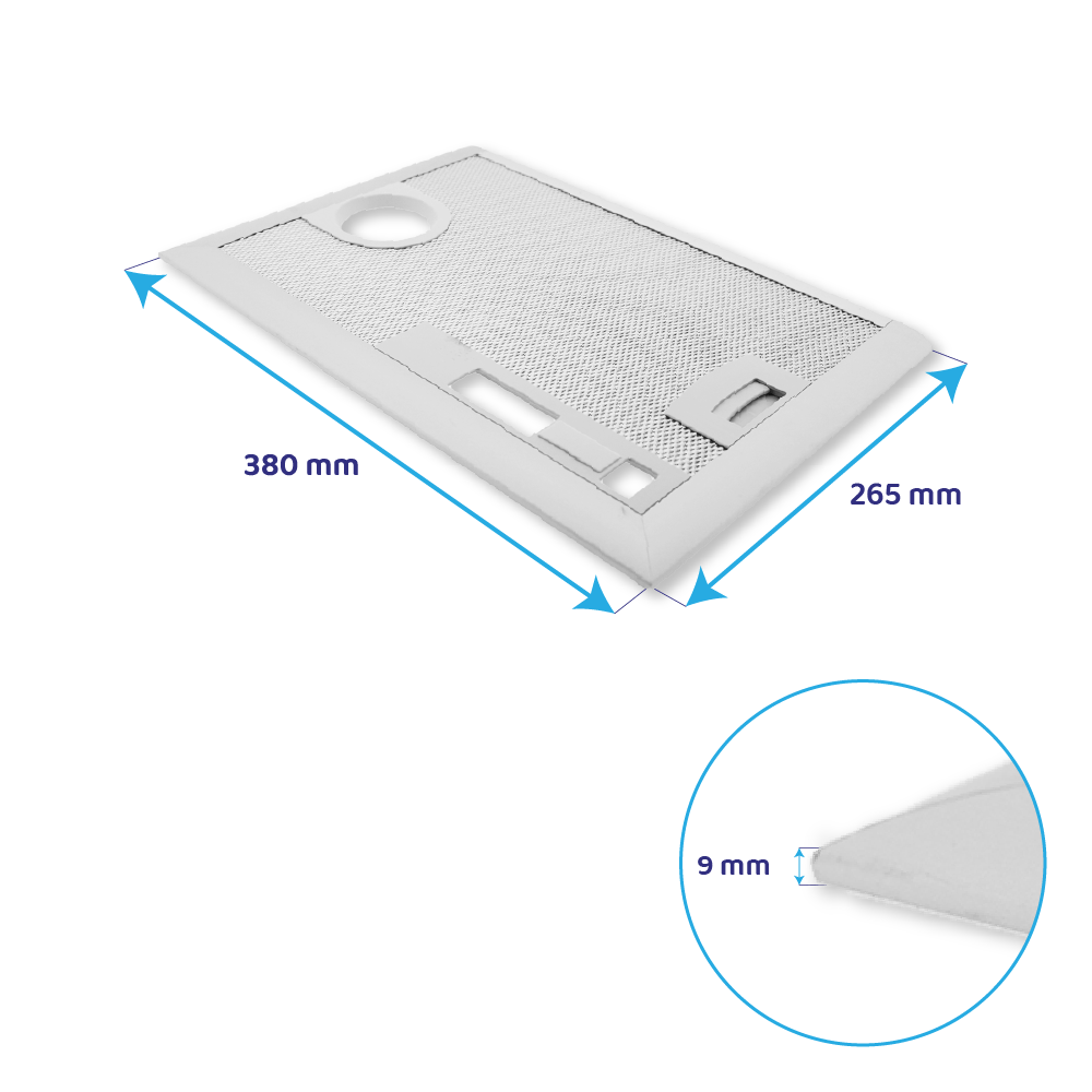 Filtro metálico Siemens 380x265mm 365480 / 00365480 (direito)