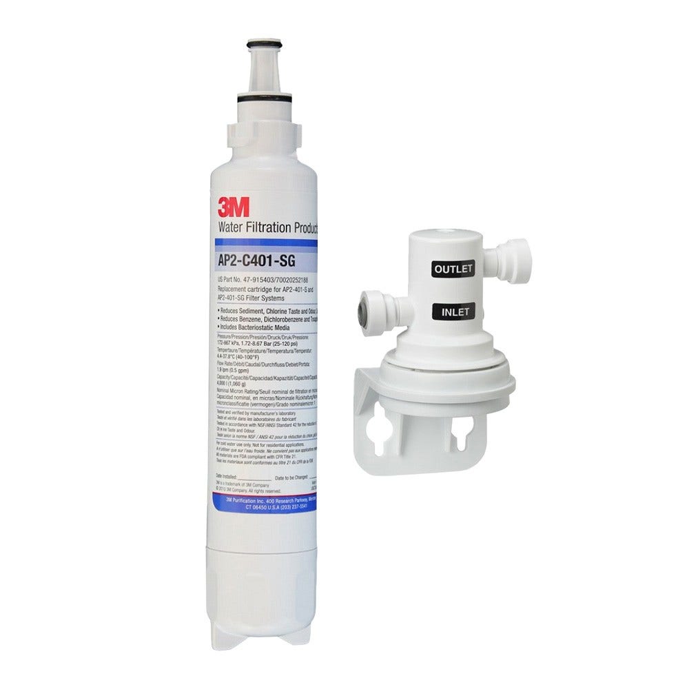 Conjunto de filtro de água 3M™ Filtro de água AP2-C401-SG + Cabeça de filtro VB2-JG