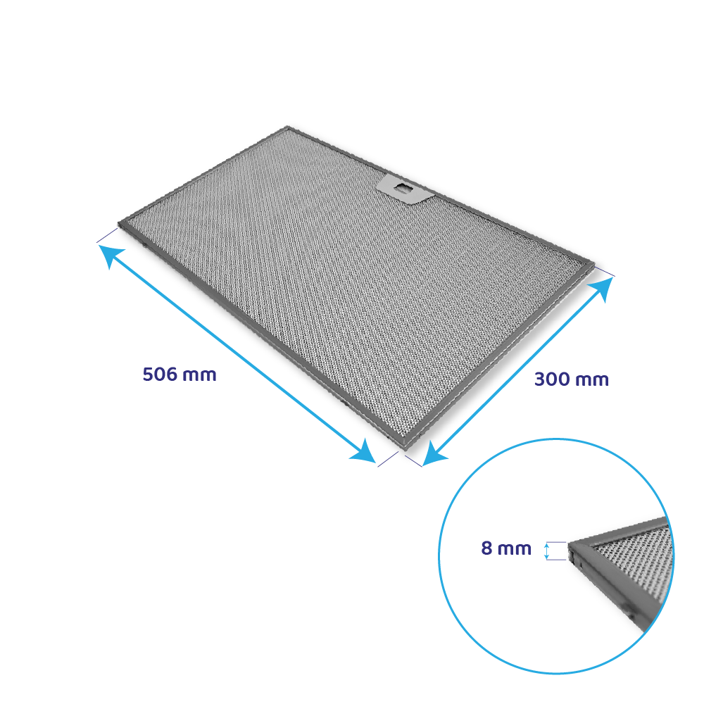 Filtro metálico Zanussi 506x300x8 mm 4055135349