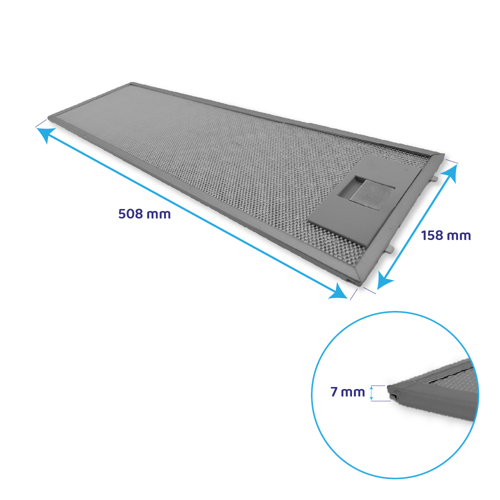 Filtro metálico AEG 508x158x7mm 4055344149 / 50268370009