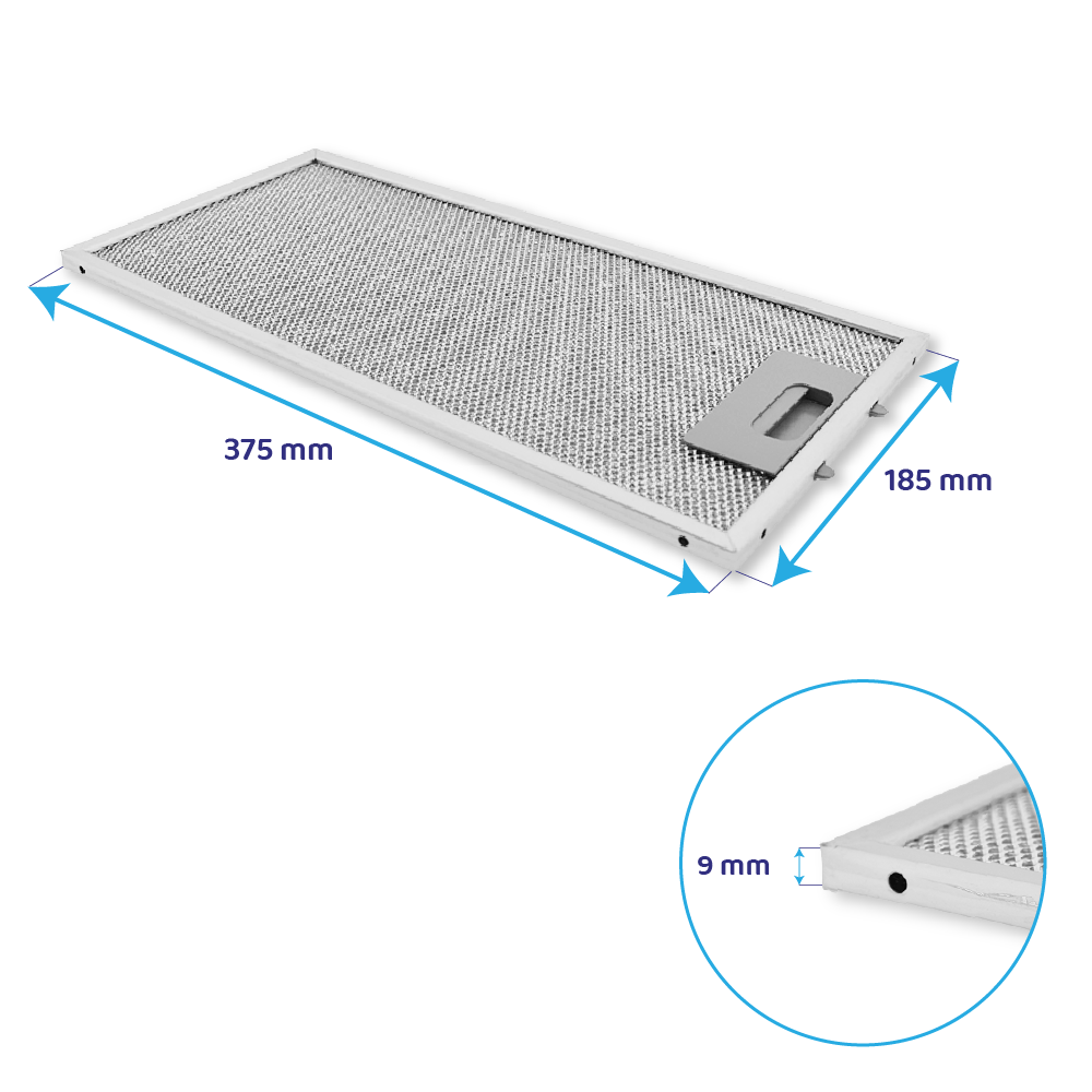 Filtro metálico Zanussi 377x183mm 4055356119 (2X)