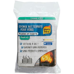 Esponja de limpeza para vidros 2x Pyrofeu para fogões / recuperadores de calor