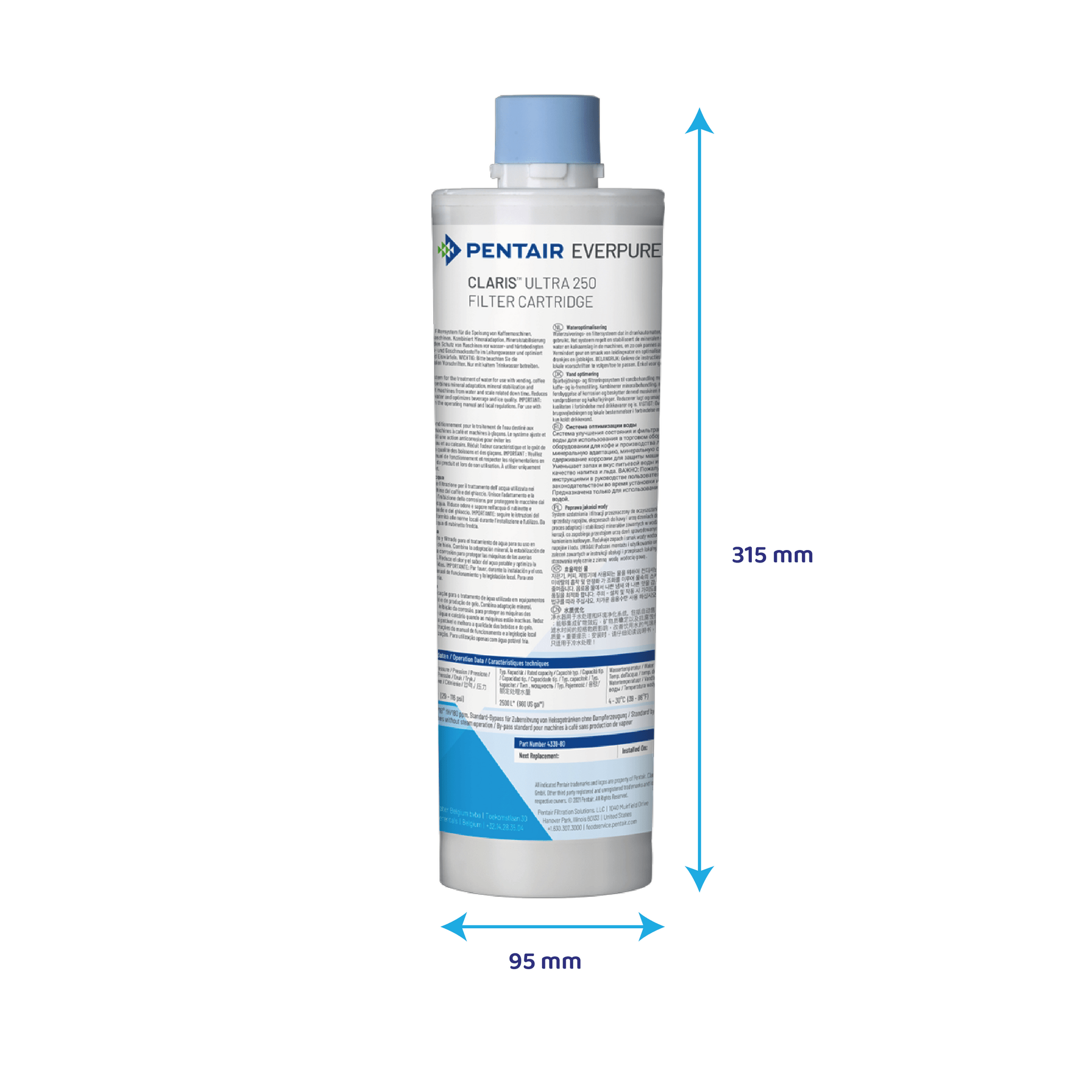 Cartucho de filtro Everpure Claris Ultra 250 compatível com Itho Daalderop