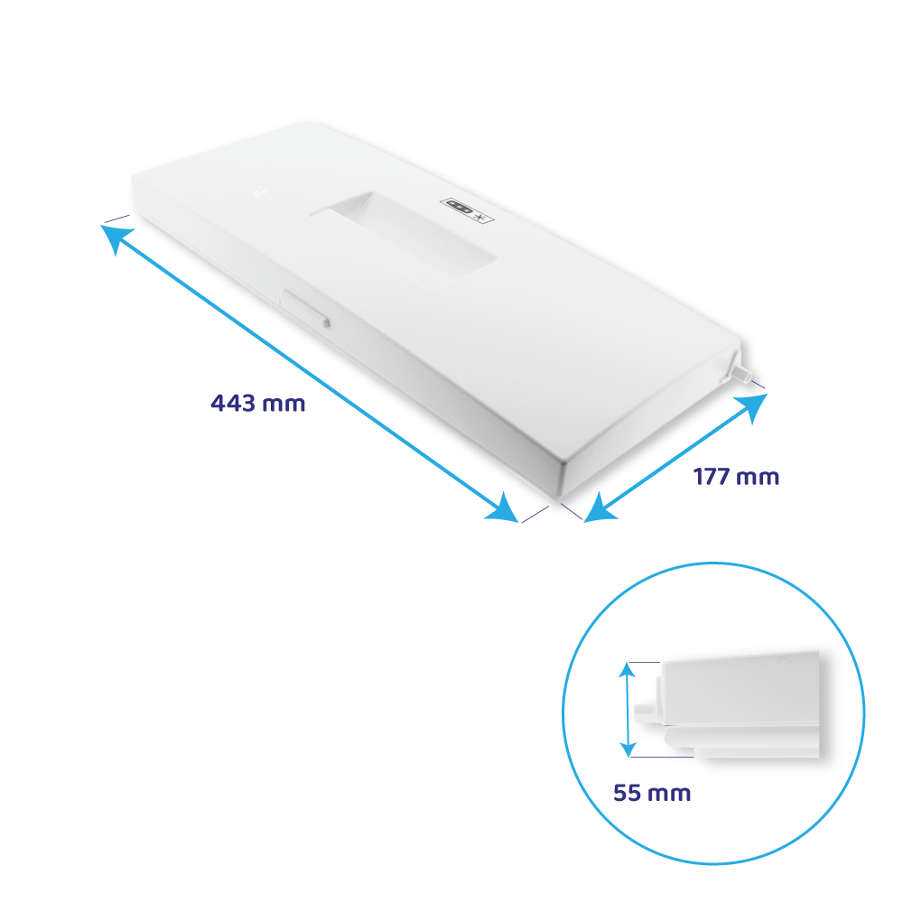 Porta do compartimento do congelador Whirlpool 443x177mm 481010668009
