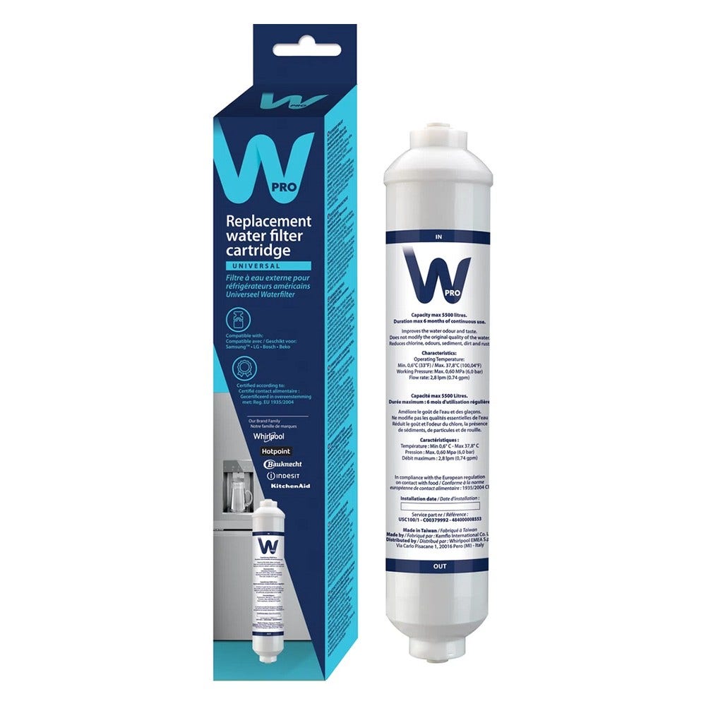 Filtro de água para frigorífico WPRO / Whirlpool USC100