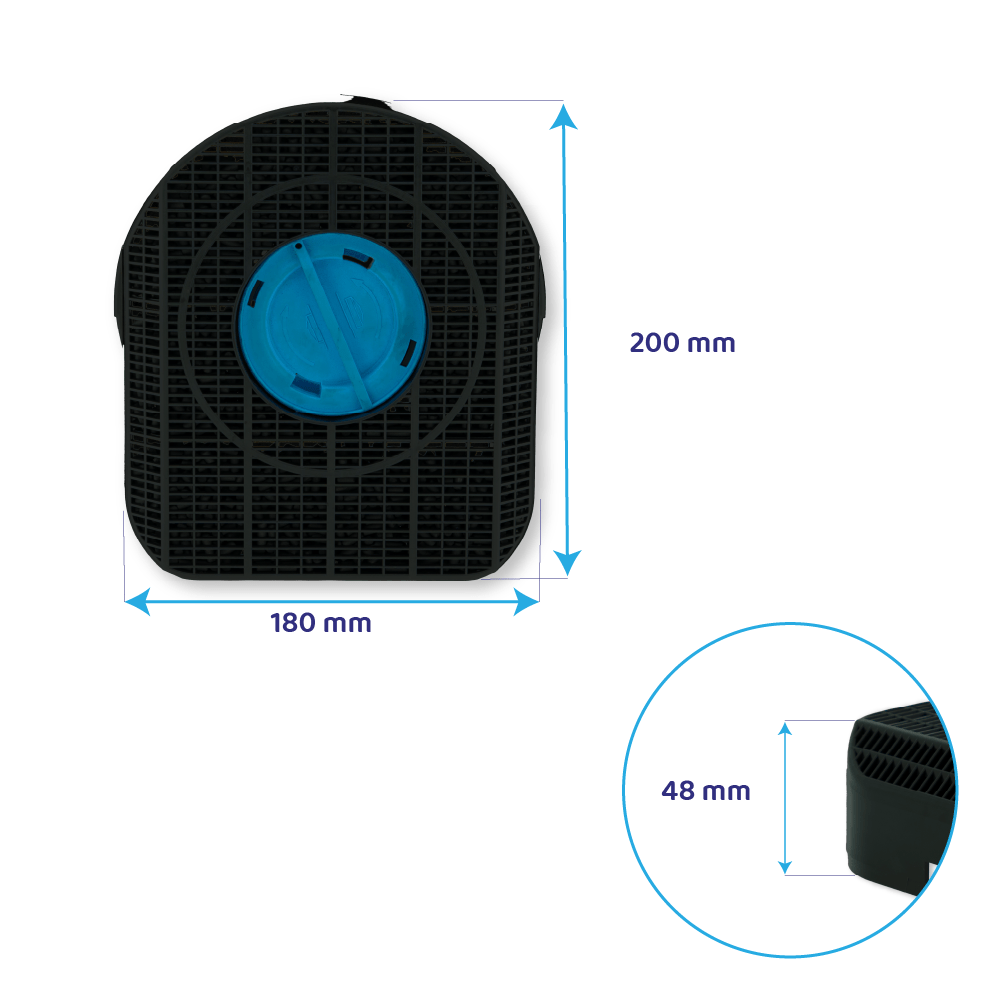 Filtro de carvão ativo Whirlpool tipo 200 / CHF200/1 / DKF42