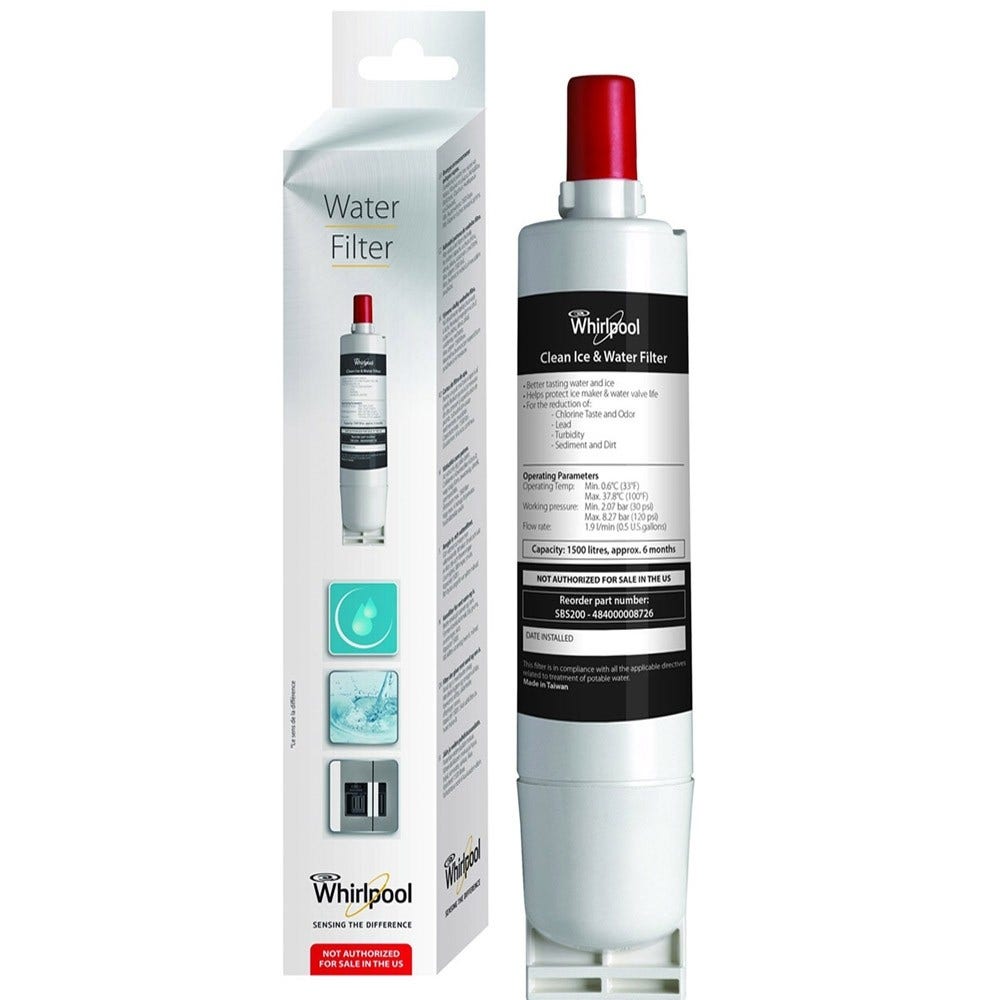 Kit de substituição Whirlpool filtro de ar + filtro de água para frigorífico