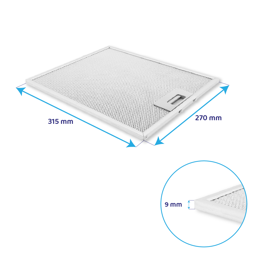 Filtro metálico Novy 315x270x9mm 508-9008 / 6200020