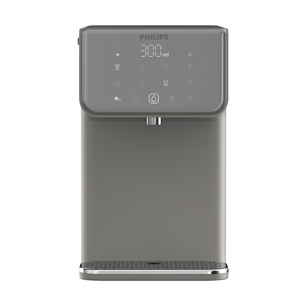 Dispensador de água Philips Tudo-em-Um Quente + Frio ADD5981GR (filtra PFAS) compatível com BRITA