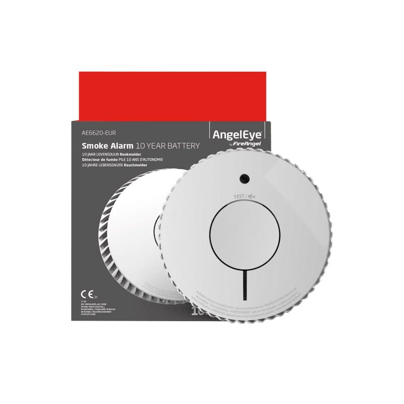 Detetor de fumo AngelEye AE-6620-EUR 10 anos de bateria