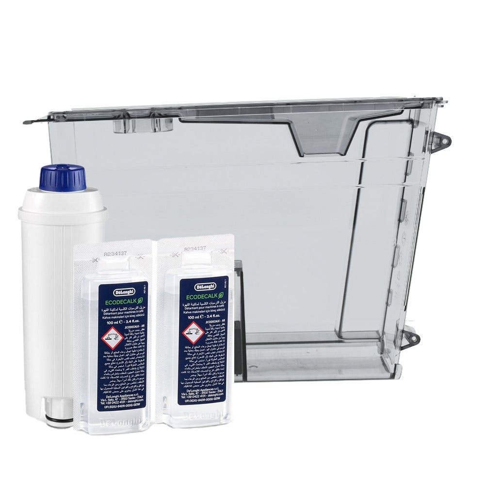 Delonghi Kit de Manutenção Máquina de Café Depósito de Água + Cartucho de filtro + Descalcificante