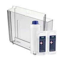 Kit de manutenção DeLonghi para máquina de café, depósito de água + cartucho de filtro + descalcificante