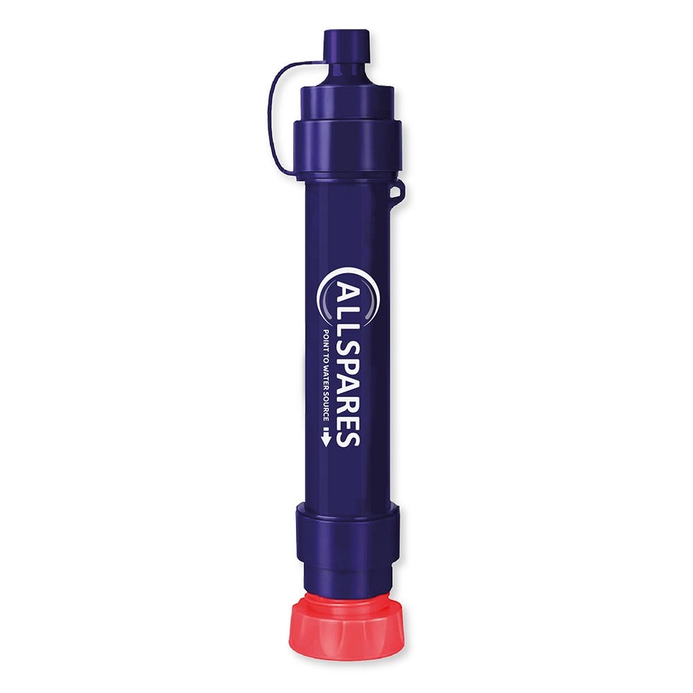 Allspares Mini Filtro de Água Exterior - Para Campismo, Caminhadas e Sobrevivência AS-ADV020