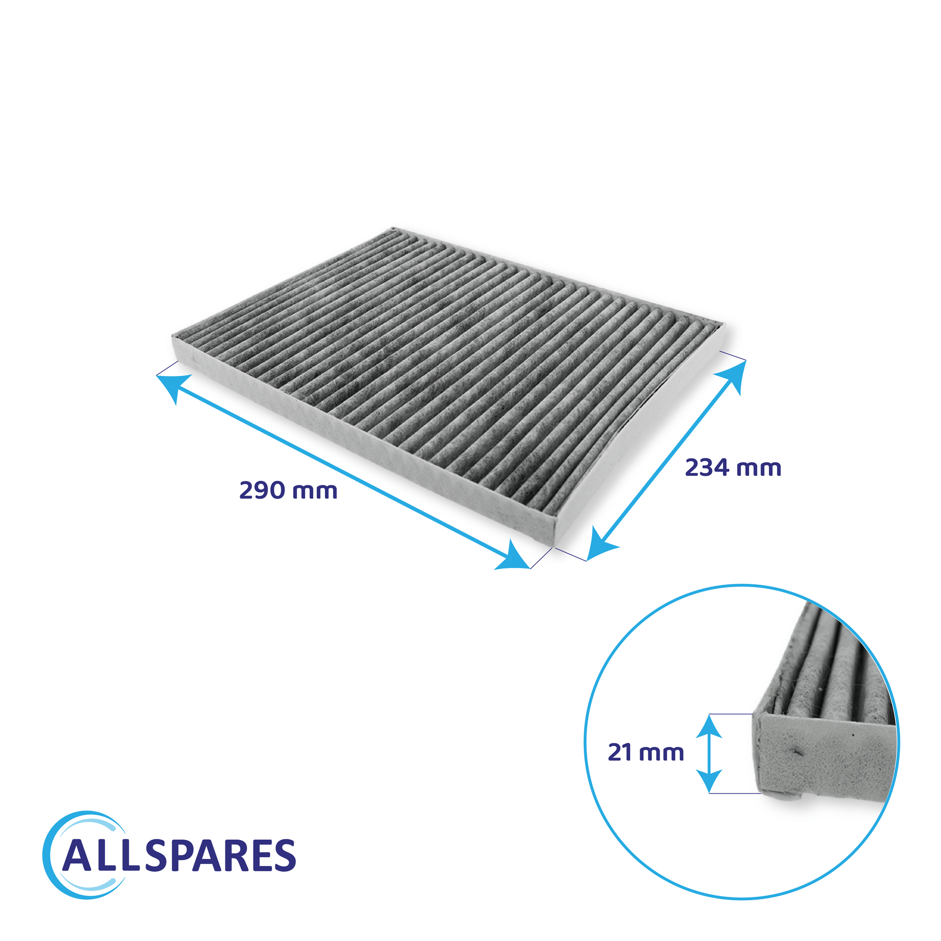 Filtro de carvão ativo CleanAir Plus compatível com Bosch 17004035 / DIZ1JX1B6 (3X)