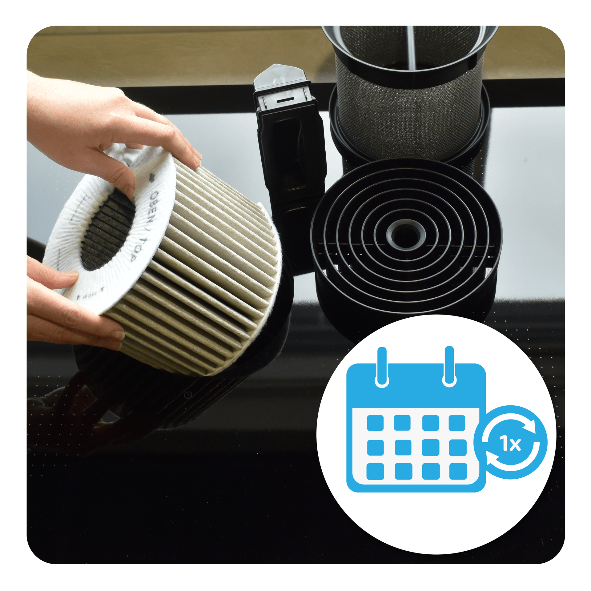 Filtro de carvão ativo CleanAir Plus compatível com Bosch 17004035 / DIZ1JX1B6 (3X)