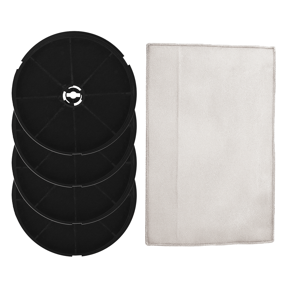 Filtro de carbono (4 unidades) + Filtro metálico (1 unidade) compatível com Cooke & Lewis VHB60/VHW60