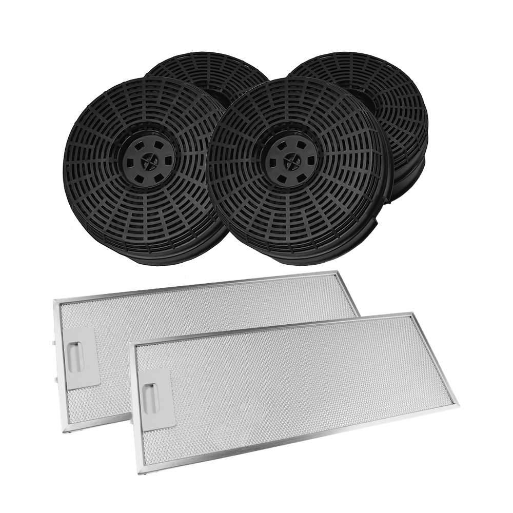 Filtro de carbono (4 unidades) e Filtro metálico (2 unidades) compatível com Essential B EHT601/601S