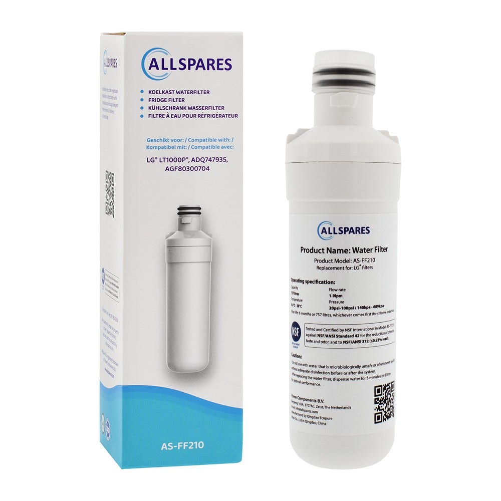 Kit de substituição filtro de ar + filtro de água para frigorífico LG LT1000P