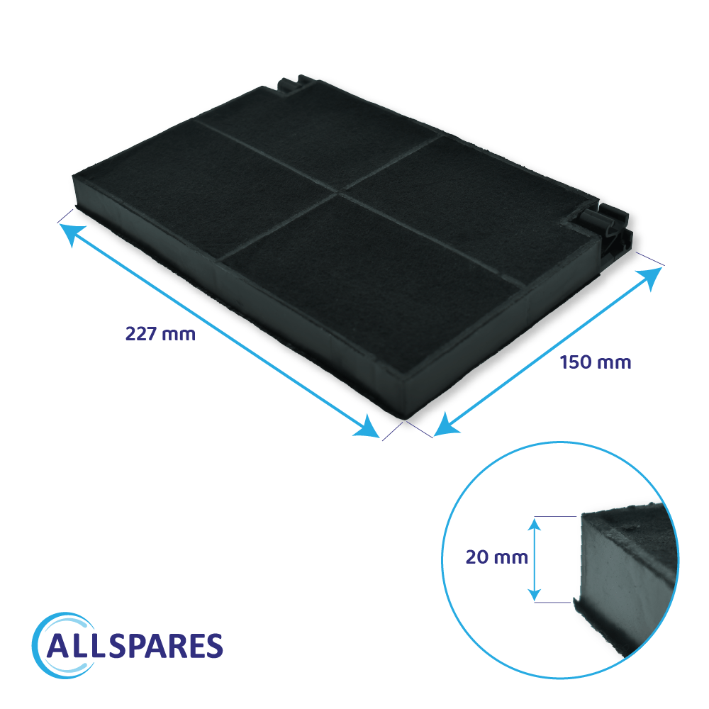 Filtro de carvão ativo compatível com Zanker MCFE16ST / 9029866028 (2X)
