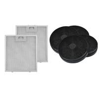 Filtro de carvão ativo compatível com Klarstein Kronleuchter (4X) + filtro metálico (2X)