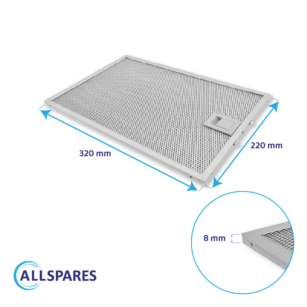 Filtro metálico AllSpares 320x220 mm 362380 / 00362380