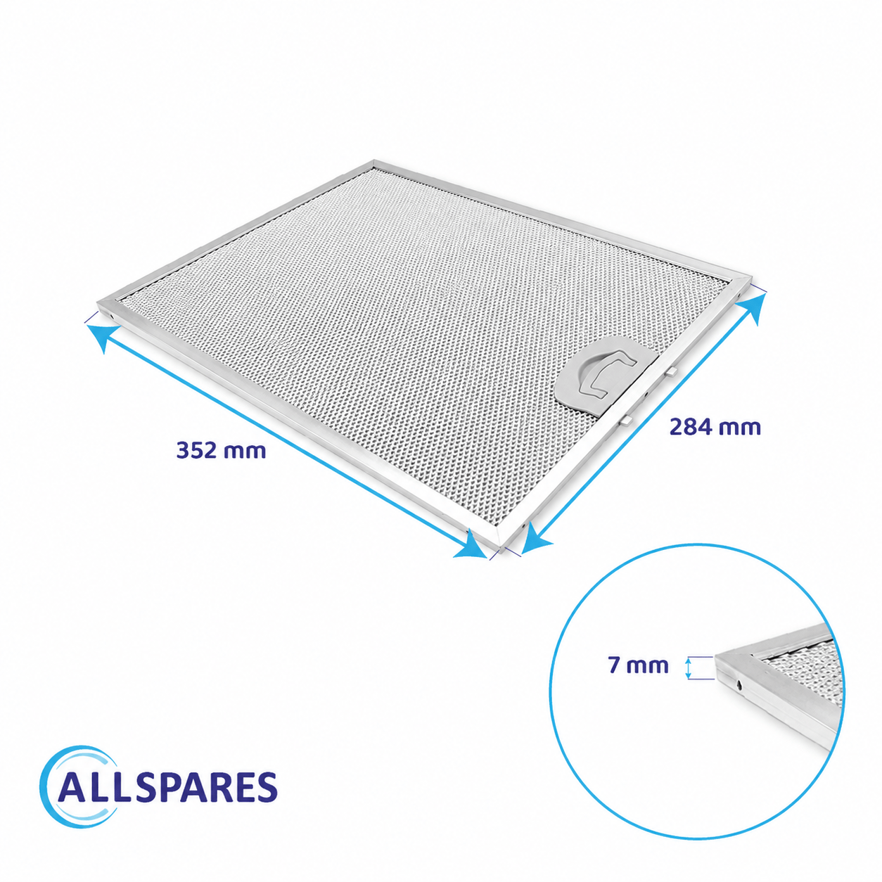 Filtro metálico AllSpares 352x284mm 49016227 / 288196