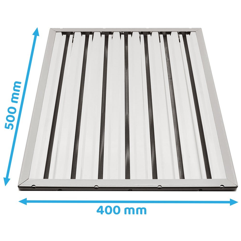 Filtro de lamelas 500x400x25 mm tipo A para exaustor de cozinha industrial