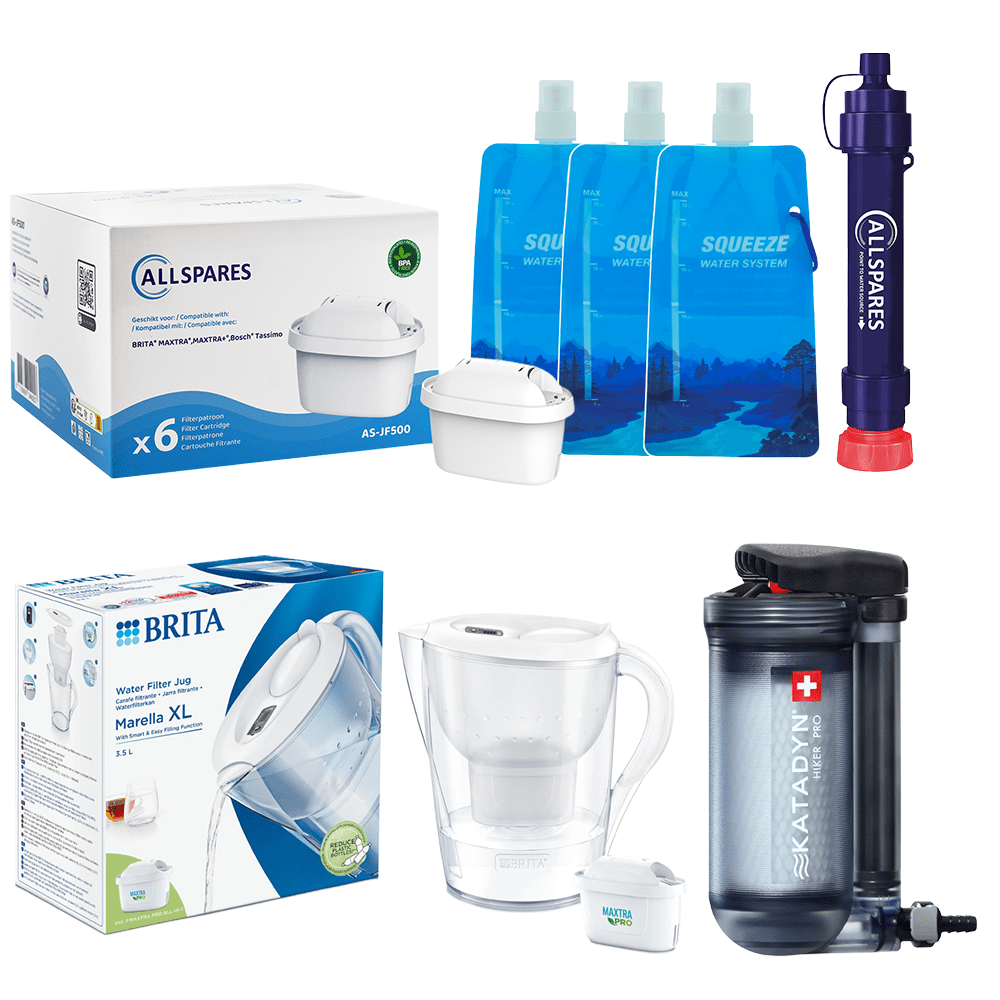 Pacote de Emergência Grande com Filtro de Água - Kit de preparação com filtros de água para situações de emergência BRITA / Katadyn / Allspares