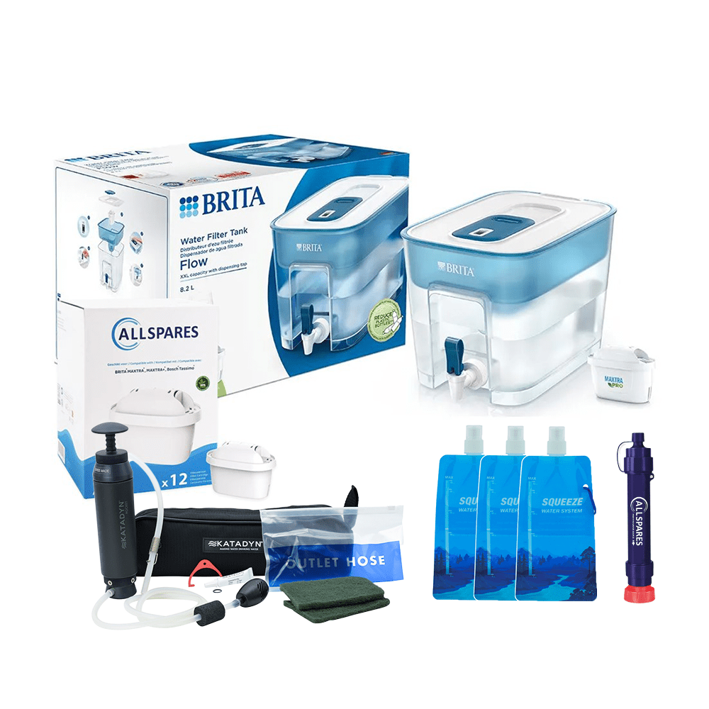 Kit de Emergência Extra Grande com Filtros de Água - Kit de Preparação com Filtros de Água para Situações de Emergência