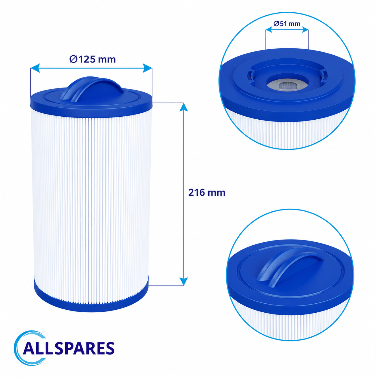 Filtro de água para spa compatível com Vortex VX30 / 125979 (Twist Lock)