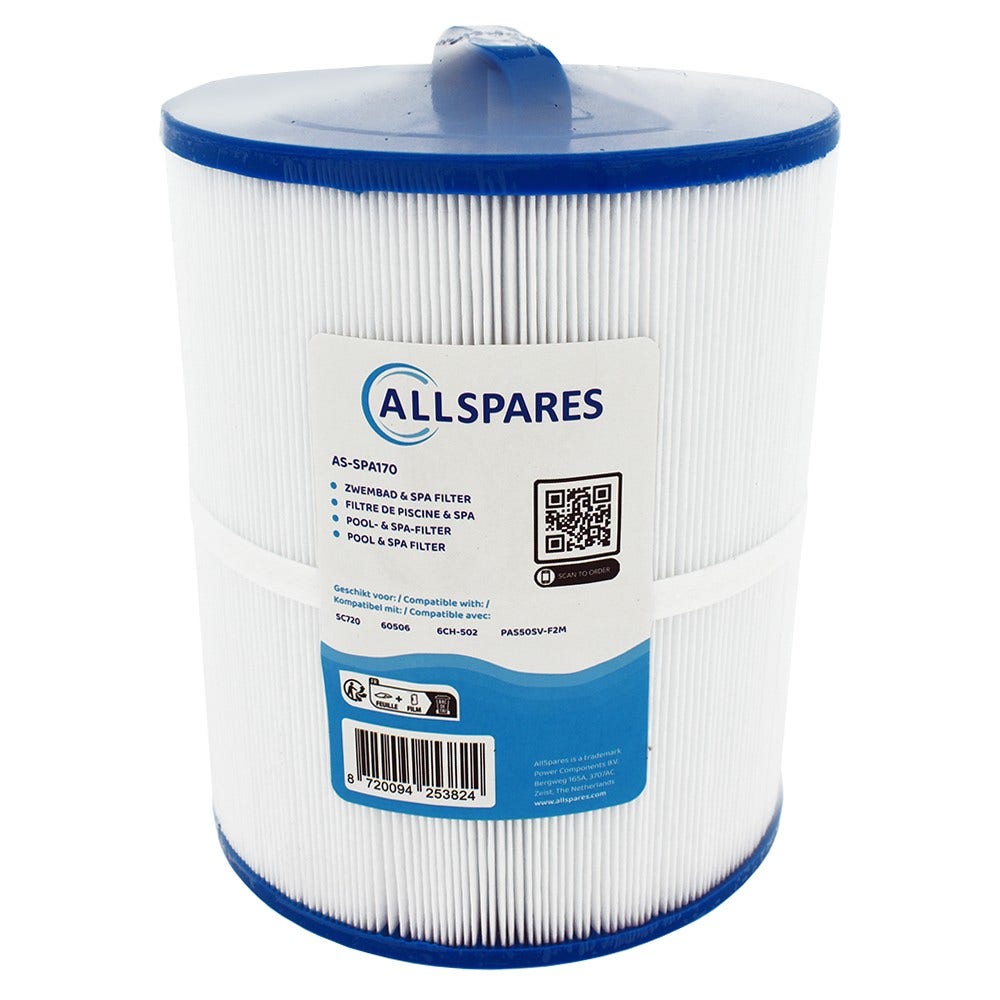 Cartucho de filtro Spa Waterfilter compatível com Artesian PAS50SV-F2M / SC720 / 60506 / 6CH-502