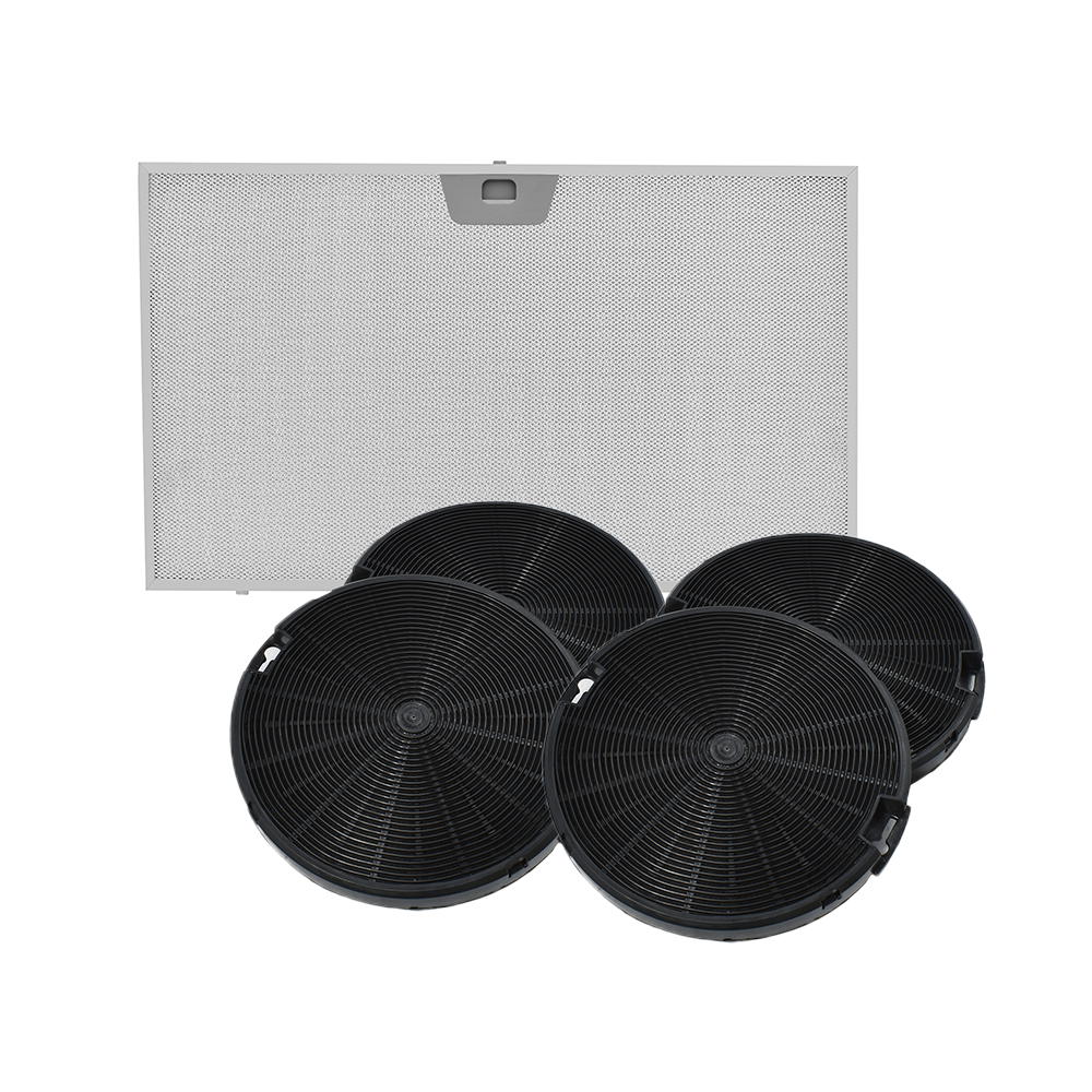 Filtro de carbono (4 unidades) e Filtro metálico (1 unidade) compatível com Valberg HD60N/HD60X