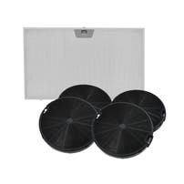 Filtro de carbono (4 unidades) e Filtro metálico (1 unidade) compatível com Valberg HD60N/HD60X