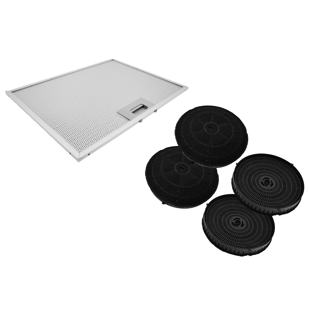 Filtro de carbono (4 unidades) + Filtro metálico (1 unidade) compatível com Whirlpool WHIAKR62FLTK