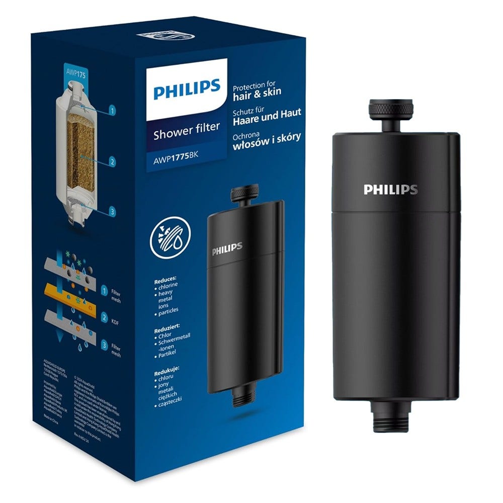 Cartucho de filtro de duche Preto Philips Inline AWP1775BK