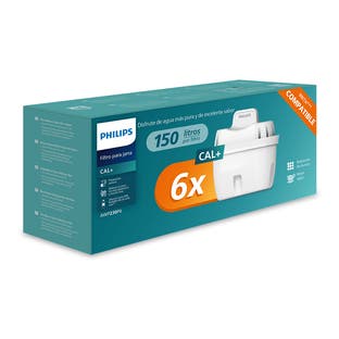 Cartuchos de filtro Philips Softening+ (pack de 6) (filtra PFAS) compatível com BRITA Maxtra+