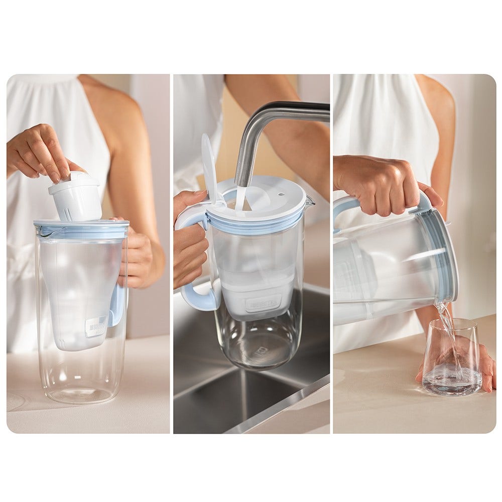 Jarro com filtro de água de vidro BRITA 2,5 l + 13 filtros MAXTRA PRO