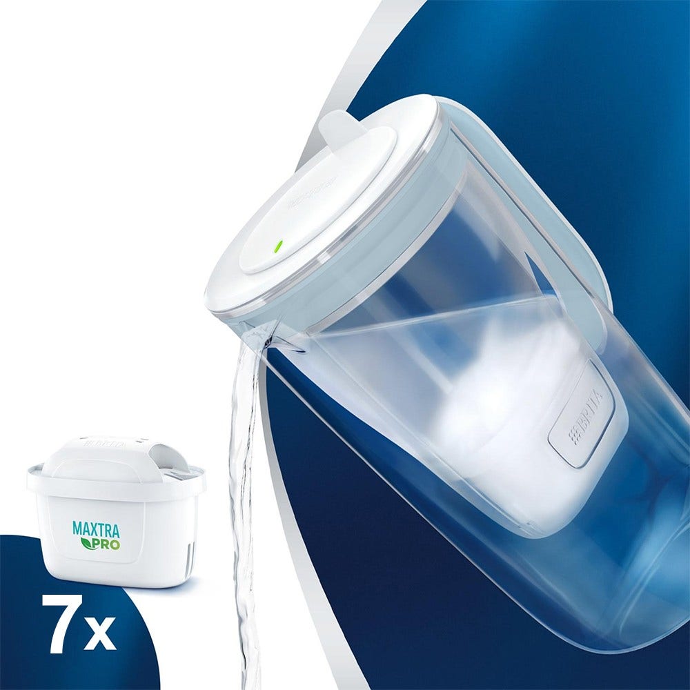 Jarro com filtro de água de vidro BRITA 2,5 l + 7 filtros MAXTRA PRO