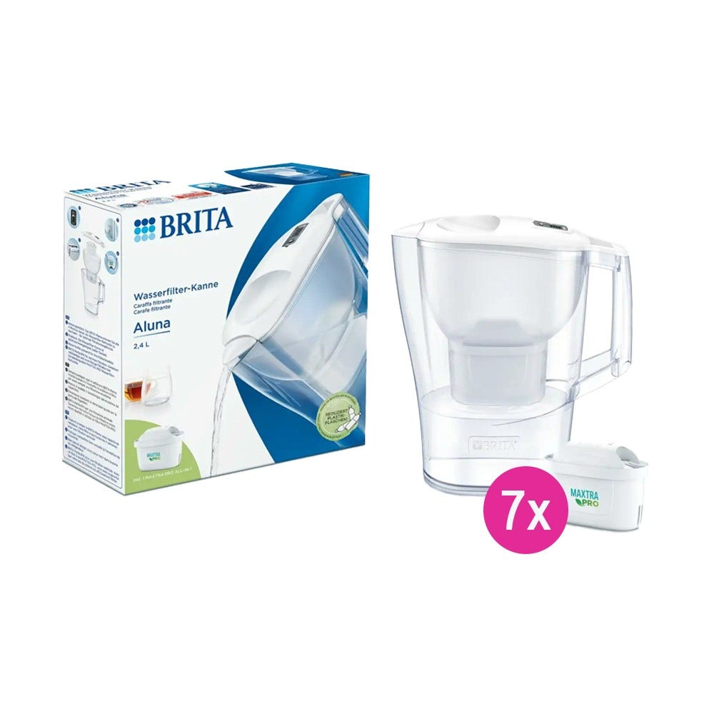 jarro de filtro de água BRITA Aluna 2.4L + 7 filtros de água MAXTRA PRO (filtra PFAS)