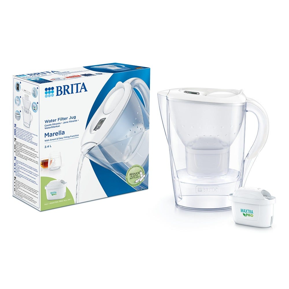 jarro de filtro de água BRITA Marella 2.4L + Cartucho de filtro MAXTRA PRO 1051118 (filtra PFAS) BRITA