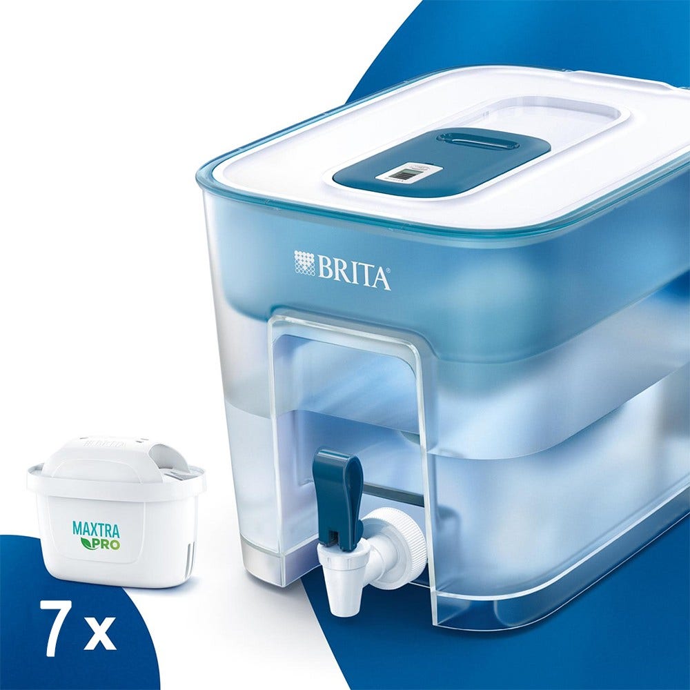 Dispensador de água BRITA Flow + 7 cartuchos de filtro MAXTRA PRO
